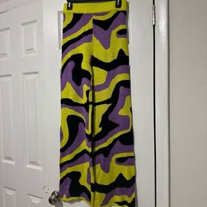 Runway 7 Purple and Yellow Patterned‎ Pants
